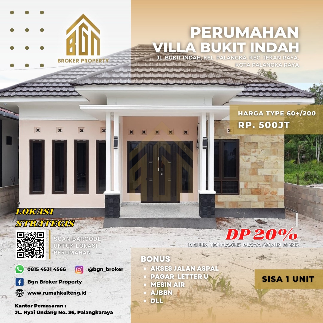 PERUMAHAN VILLA BUKIT INDAH TYPE 60 PALANGKA RAYA