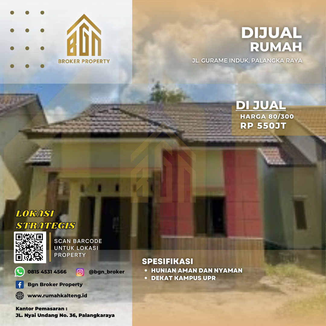 DIJUAL RUMAH PRIBADI PALANGKA RAYA