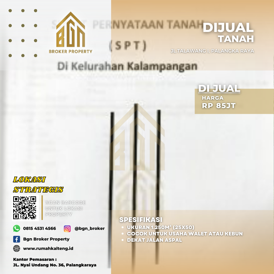 DIJUAL TANAH PALANGKA RAYA*