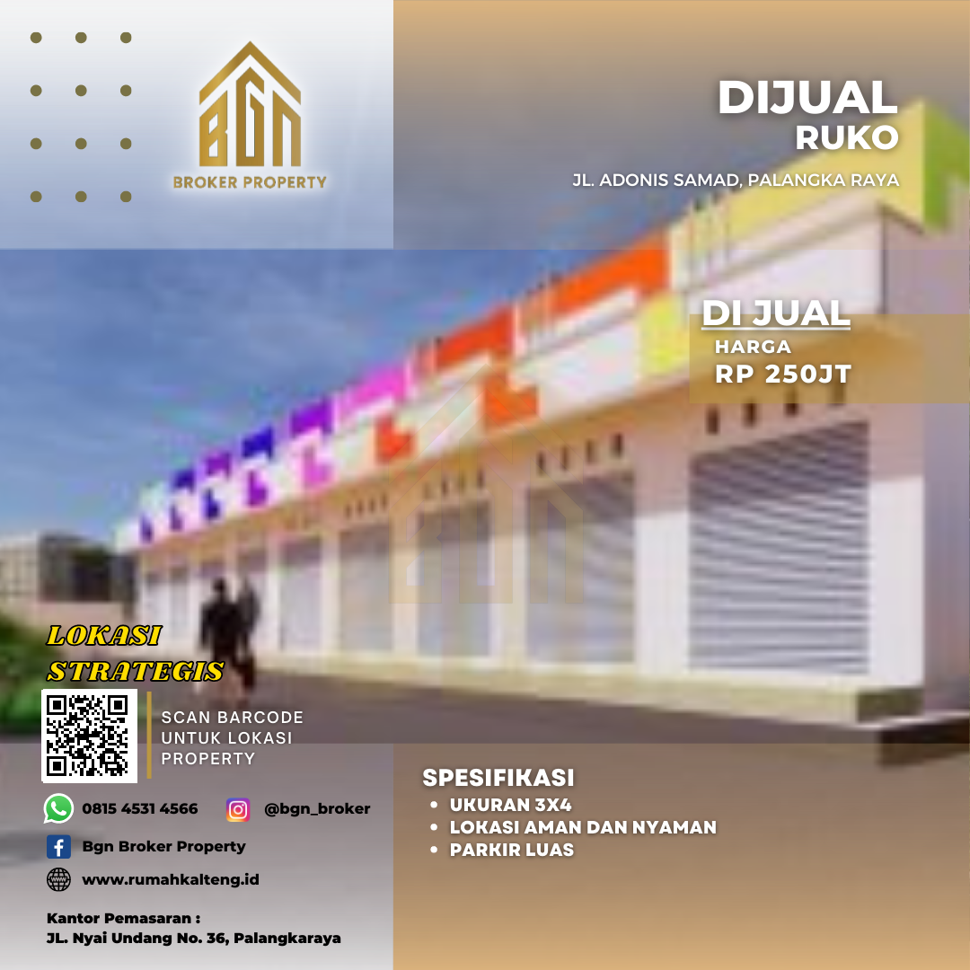 DIJUAL RUKO PALANGKA RAYA*