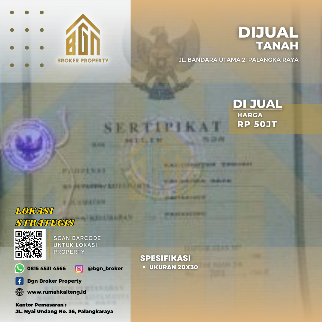 DIJUAL TANAH PALANGKA RAYA*