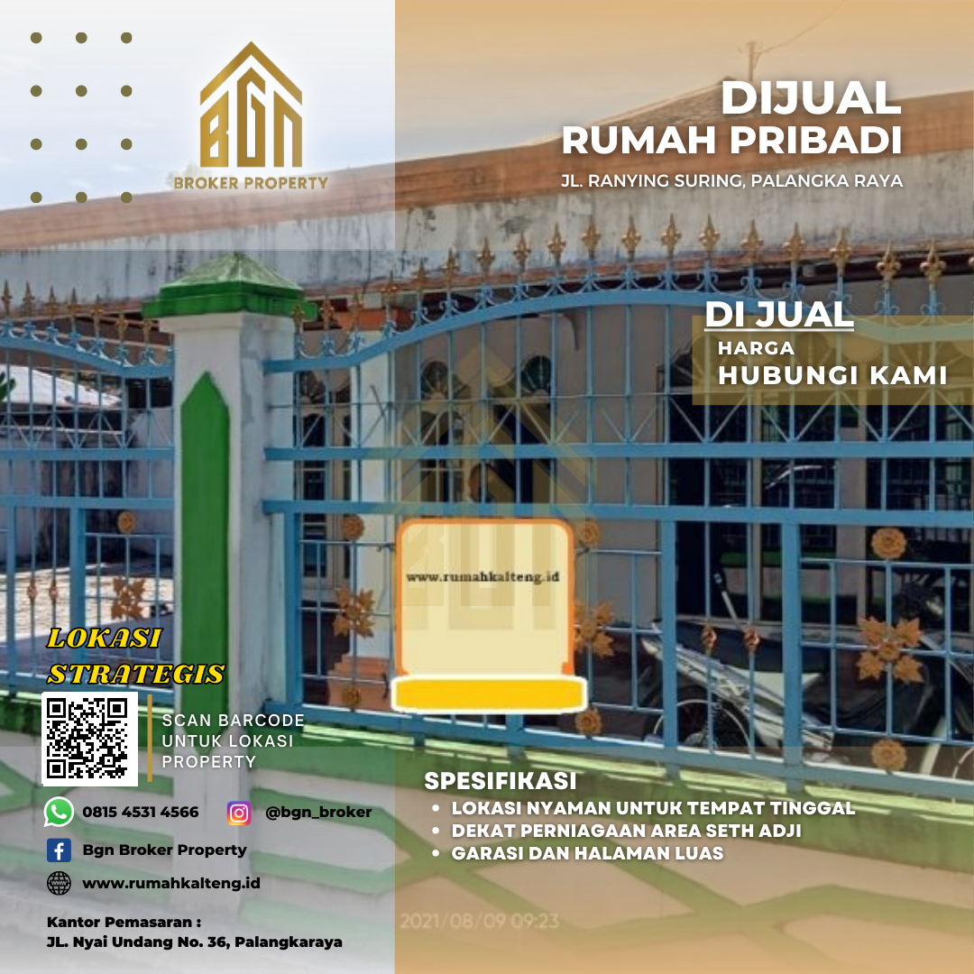 DIJUAL RUMAH PRIBADI PALANGKA RAYA