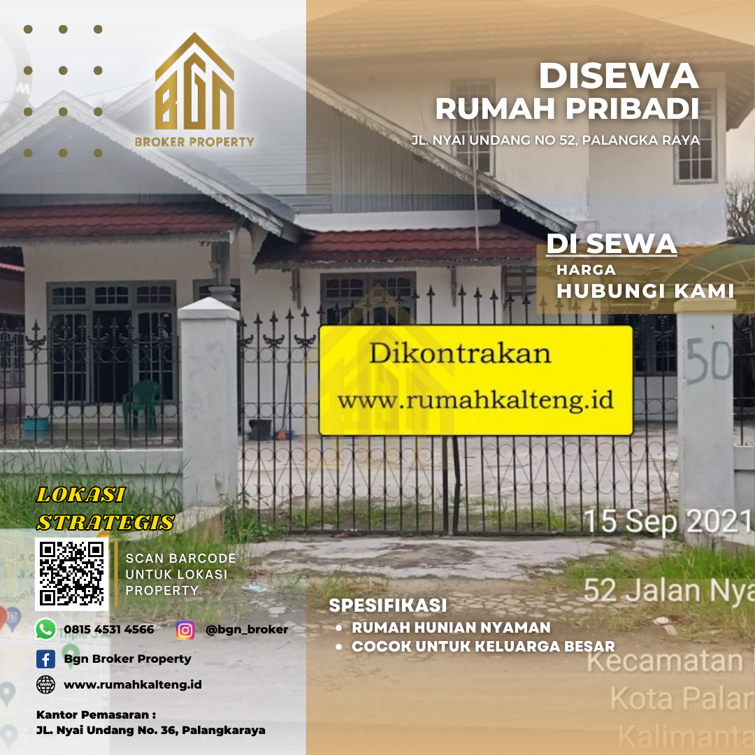 DISEWA RUMAH PRIBADI PALANGKA RAYA