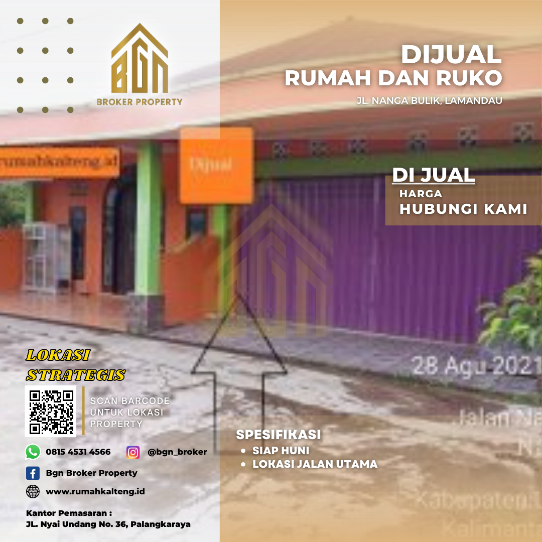 DIJUAL RUMAH DAN RUKO LAMANDAU