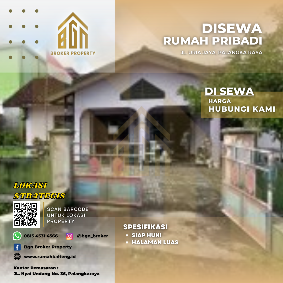 DISEWA RUMAH PRIBADI PALANGKA RAYA
