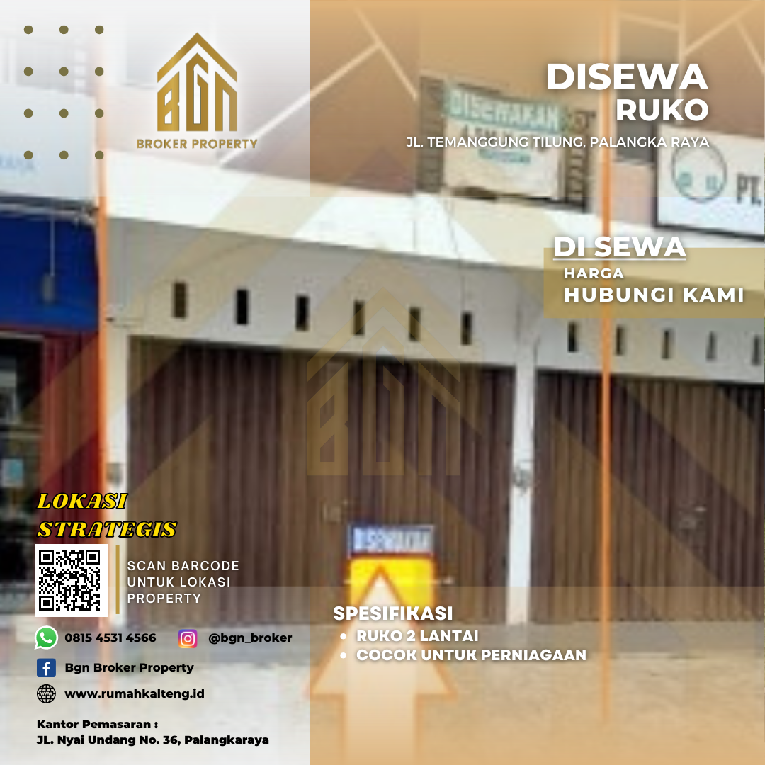 DISEWA RUKO PALANGKA RAYA