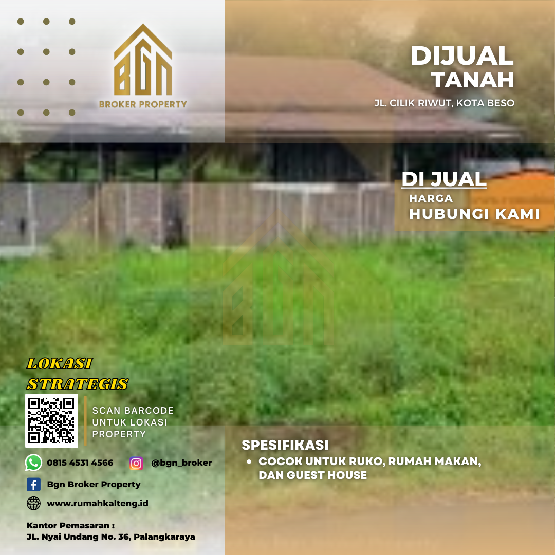 DIJUAL TANAH DAN BANGUNAN KOTAWARINGIN TIMUR