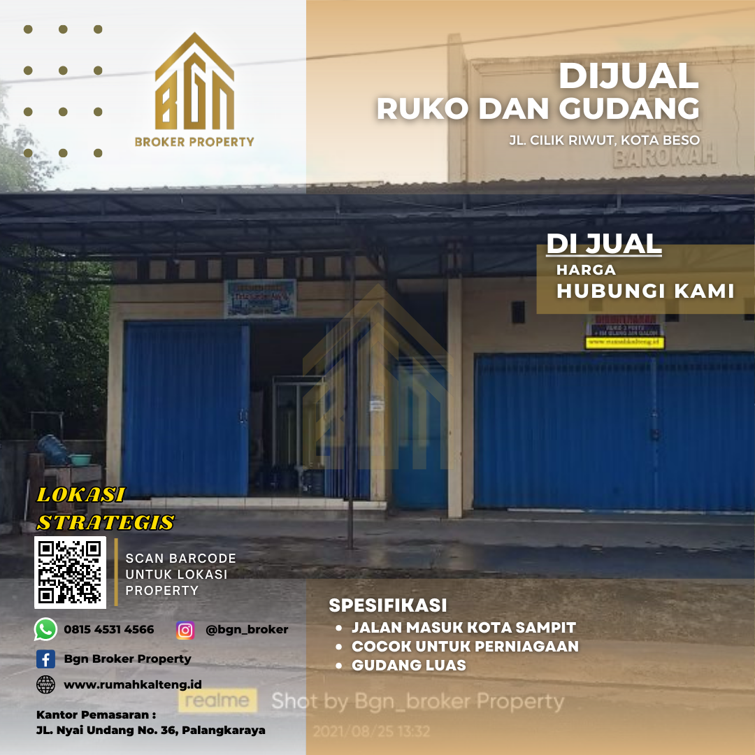 DIJUAL / DISEWA RUKO DAN GUDANG KOTAWARINGIN TIMUR