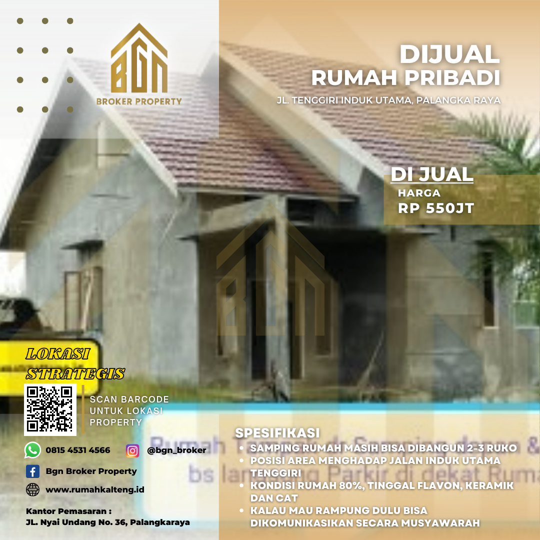 DIJUAL RUMAH PRIBADI PALANGKA RAYA