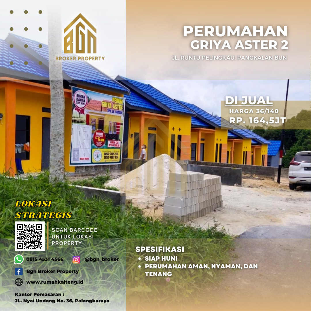 PERUMAHAN GRIYA ASTER 2 TYPE 36 PANGKALANBUN