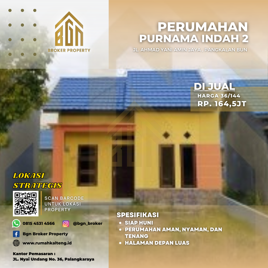 PERUMAHAN PURNAMA INDAH 2 TYPE 36 PANGKALANBUN