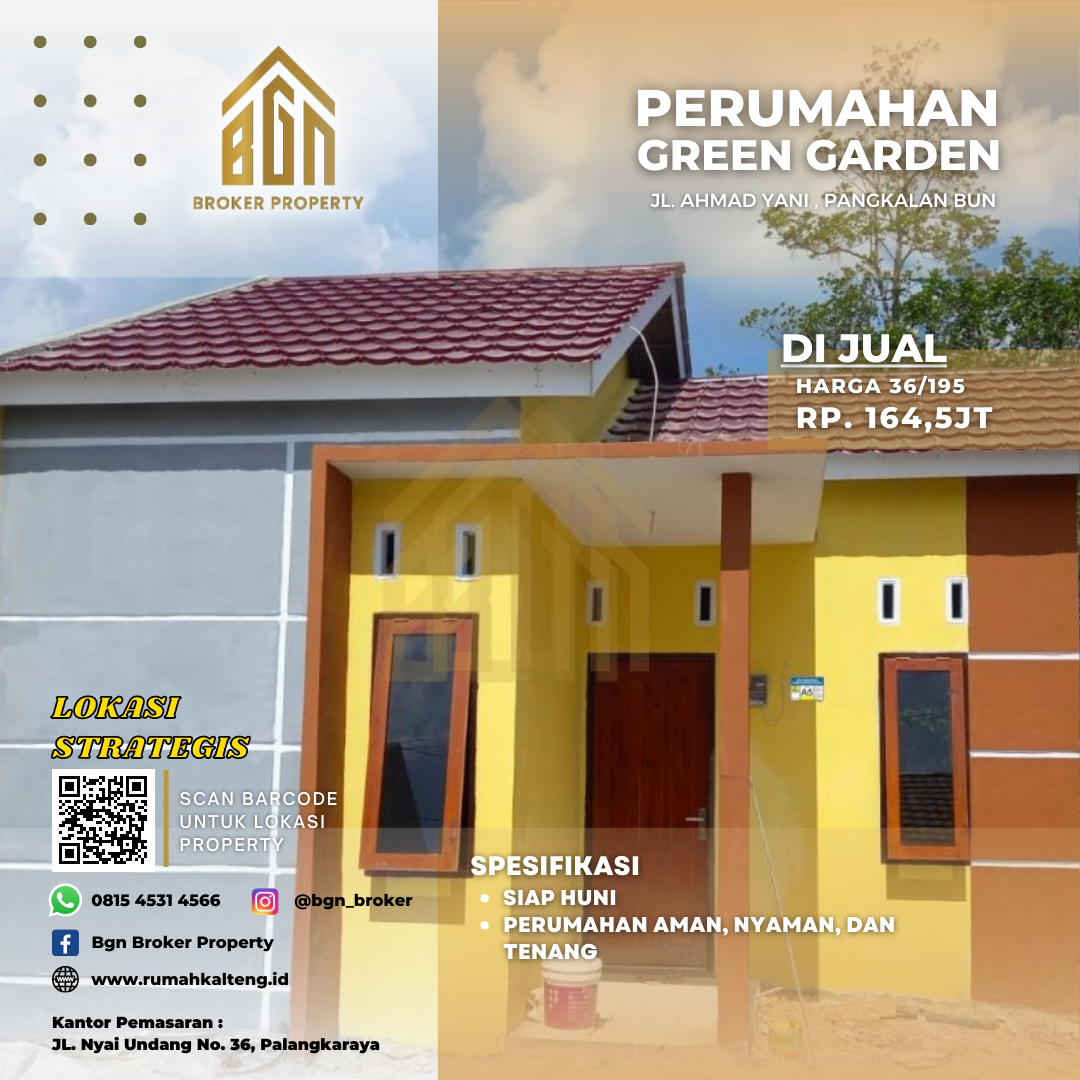 PERUMAHAN GREEN GARDEN TYPE 36 PANGKALANBUN