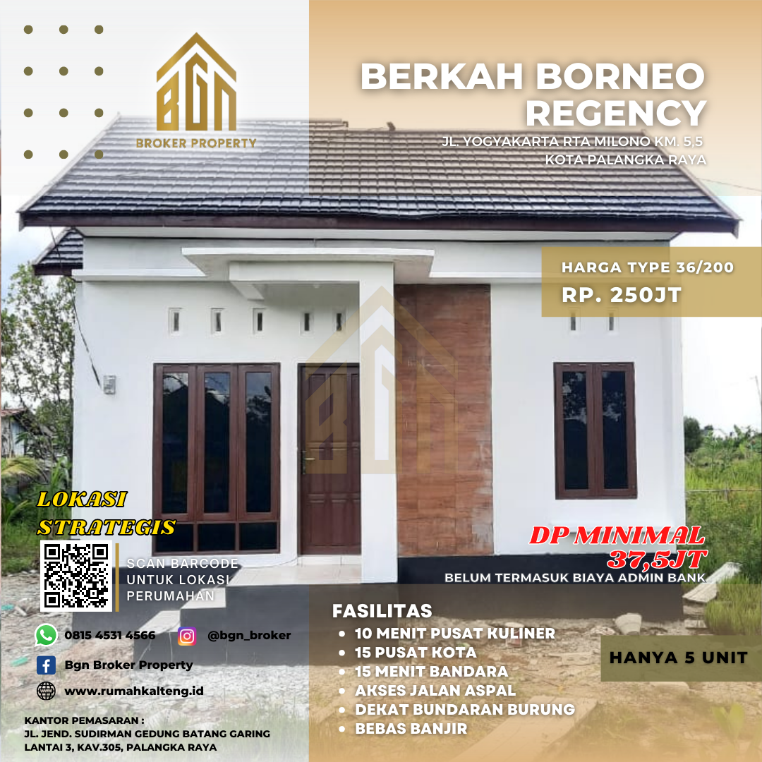 PERUMAHAN BERKAH BORNEO REGENCY TYPE 36 PALANGKA RAYA