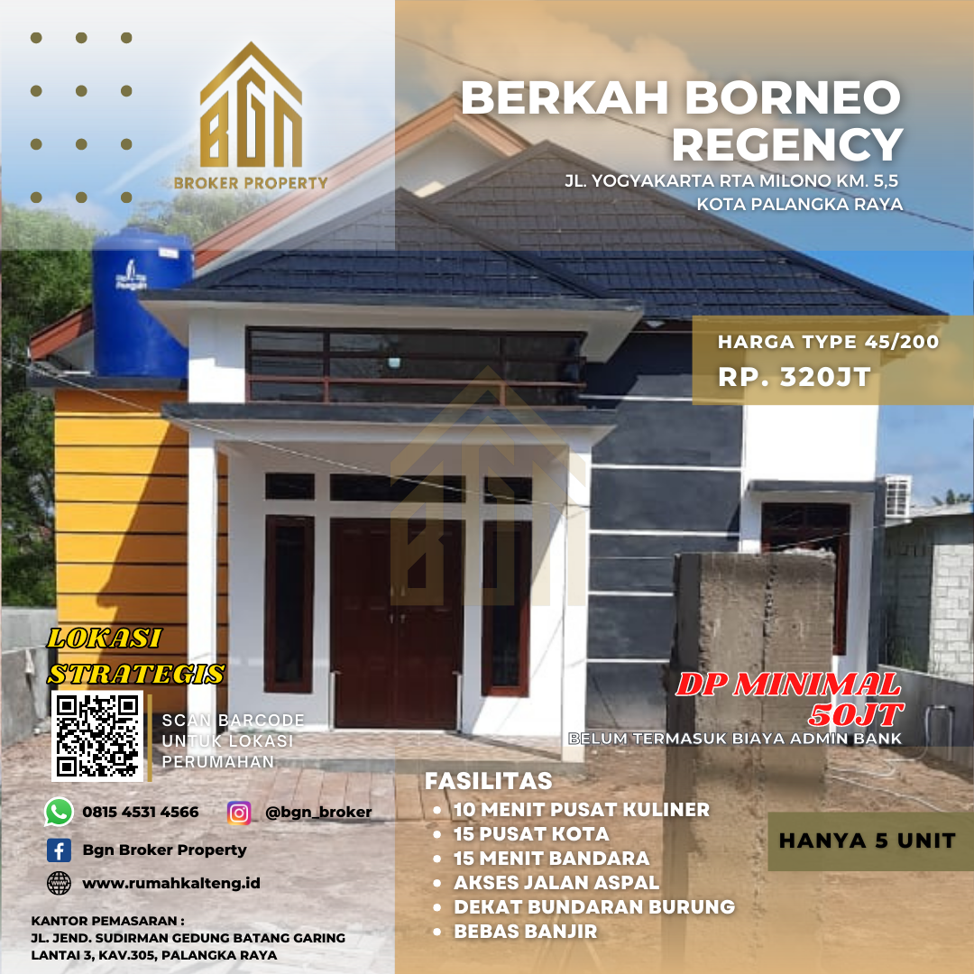 PERUMAHAN BERKAH BORNEO REGENCY TYPE 45 PALANGKA RAYA