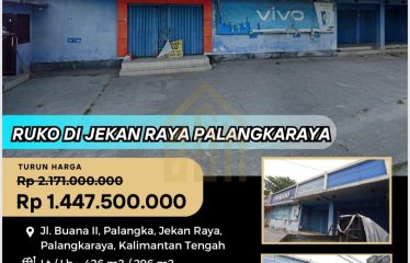 RUKO DILELANG DI JEKAN RAYA PALANGKA RAYA